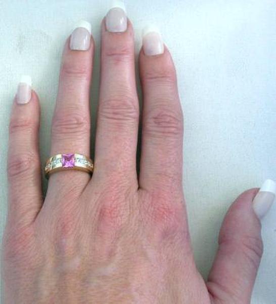 Princess Cut Pink Sapphire Ring