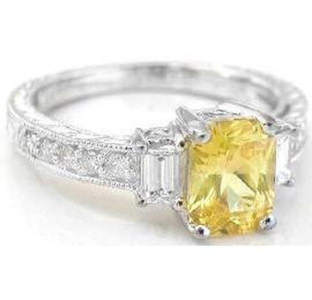 Radiant Yellow Sapphire Ring Vintage