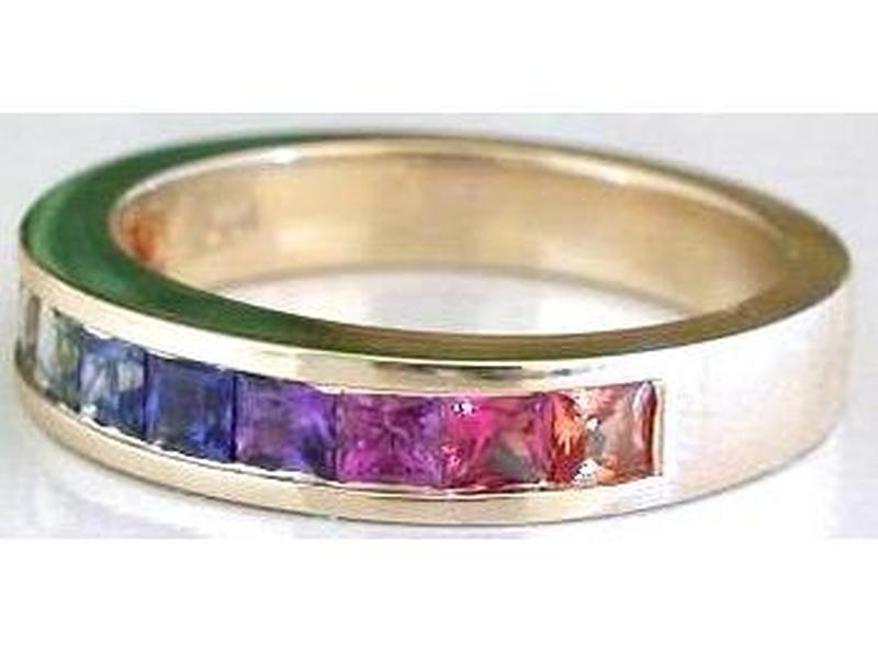 Rainbow Sapphire Band