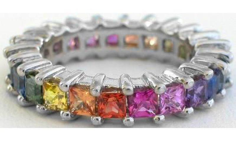 Princess Cut Sapphire Eternity Bands