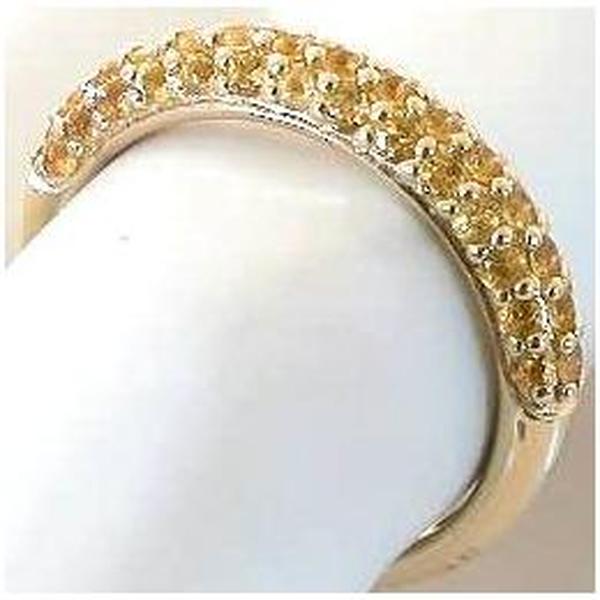 0.86 ctw Pave Yellow Sapphire Ring in 14k yellow gold