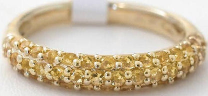 0.86 ctw Pave Yellow Sapphire Ring in 14k yellow gold