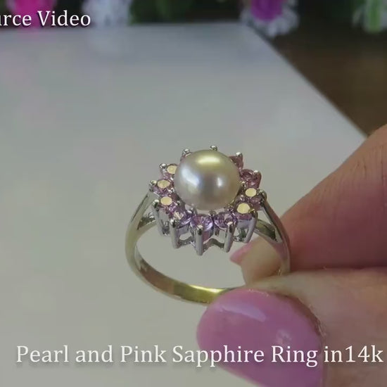 Pear Light Pink Sapphire Ring a Double Diamond Halo 14k White Gold Ring Mounting (GR-5947)