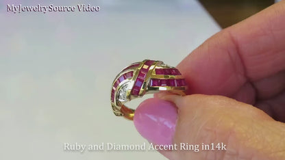 Channel Set Natural Ruby Ring in Solid 14k yellow gold for sale (R-5030)