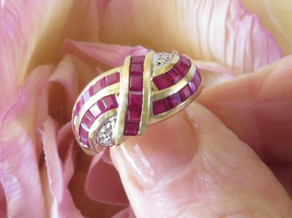 Solid 14k Yellow Gold Natural Ruby Ring for Every Day Wear for sale