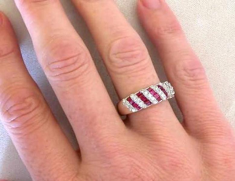 Baguette Ruby and Diamond Ring