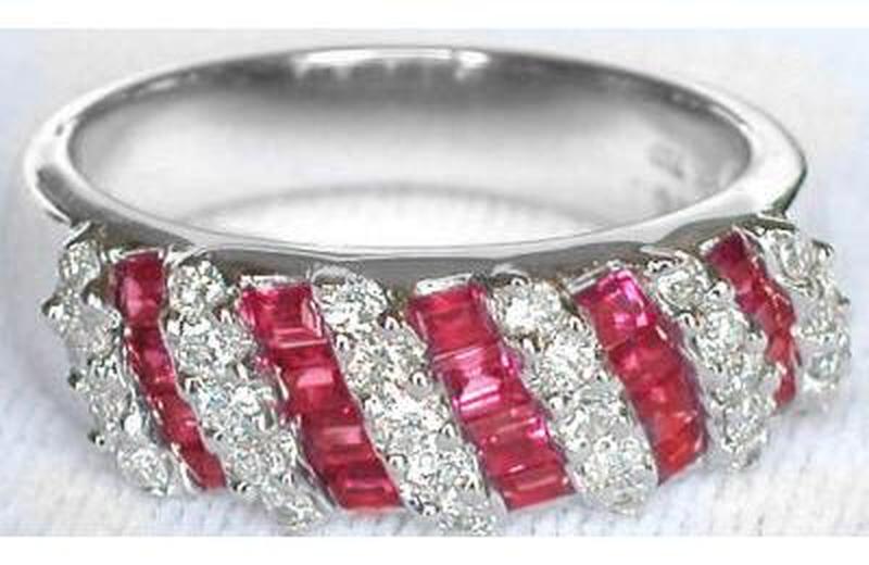 Baguette Ruby and Diamond Ring