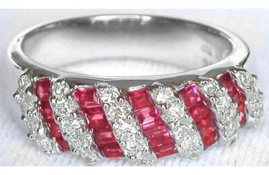 Baguette Ruby and Diamond Ring