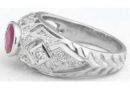 Art Deco Style Ruby Diamond Ring
