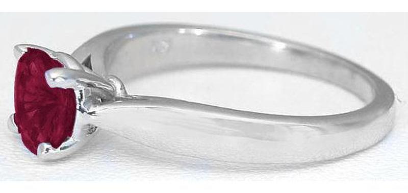Ruby Solitaire Ring in 14k white gold