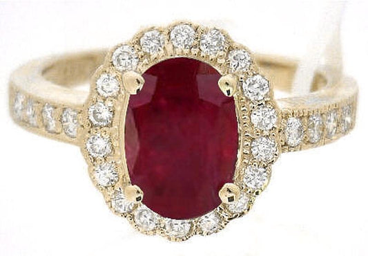 Halo set natural yellow sapphire ring in 14k yellow gold