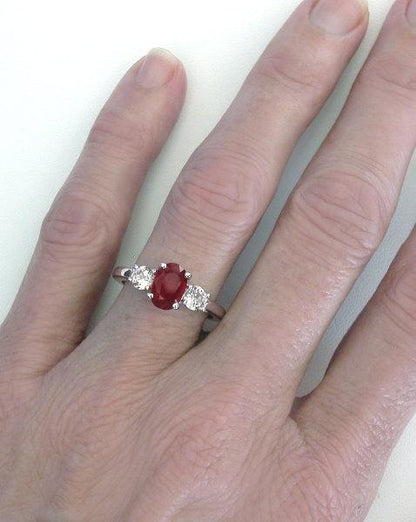 Ruby Engagement Rings with Burmese Ruby and White Sapphires