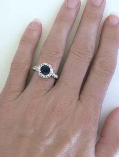 Blue Sapphire Ring on the Hand