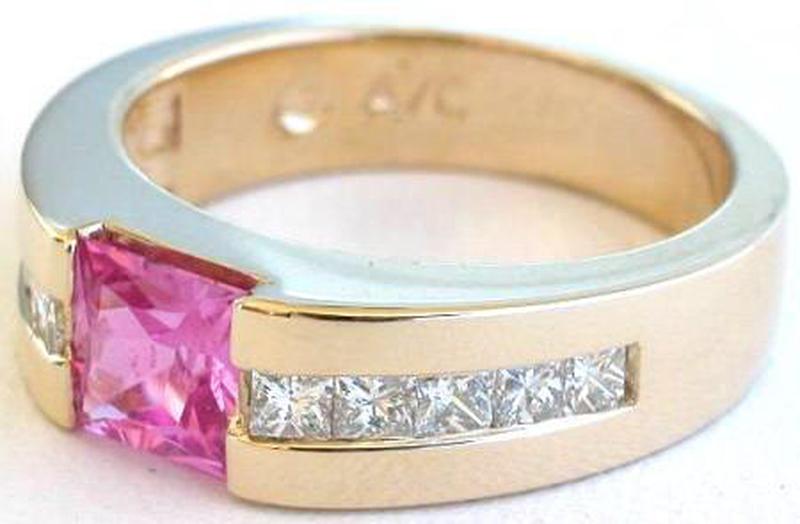 Yellow Gold Pink Sapphire Ring