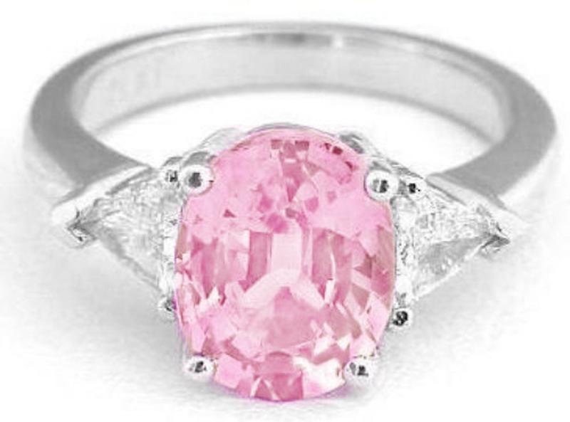 Diamond Alternative Ring - 3.03 ctw Pink Sapphire and White Sapphire Ring - 14k white gold