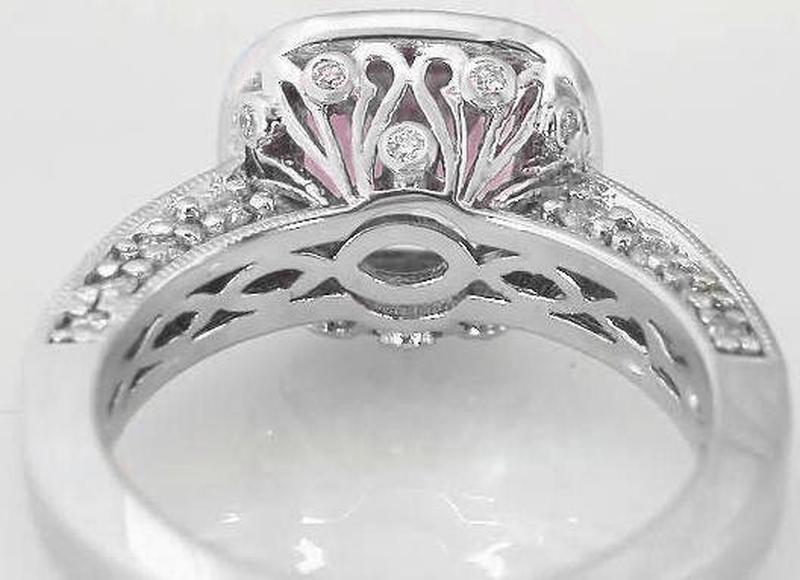 Back View of Fine Quality Pink Sapphire Engagement Ring in 14k gold from MySapphireSource