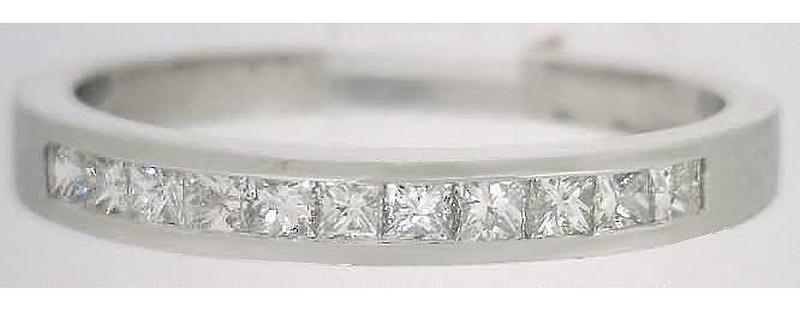 Princess Cut Diamond Band in 14k white gold for ring SSR-5772