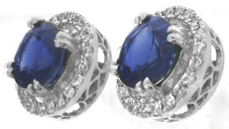 Sapphire Diamond Stud Earrings