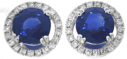 Natural blue sapphire ring in 14k white gold