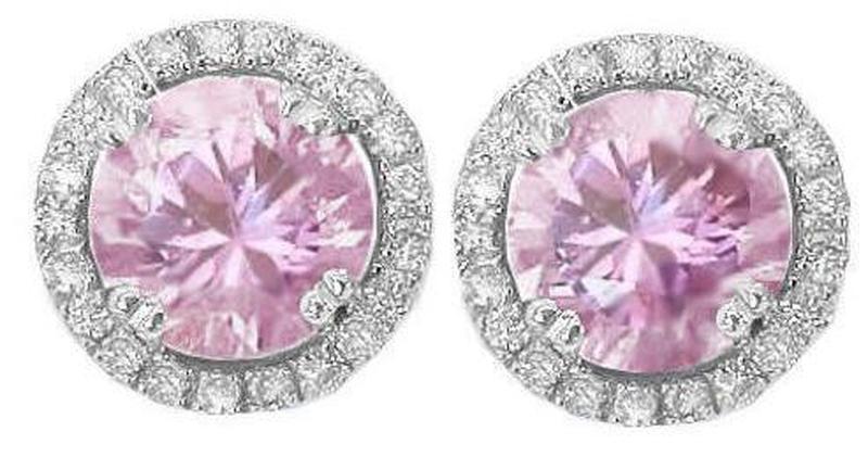 Light pink natural sapphire ring in 14k white gold