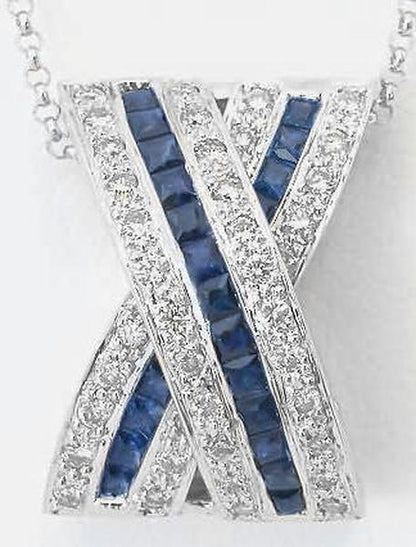 Natural blue sapphire ring in 14k white gold