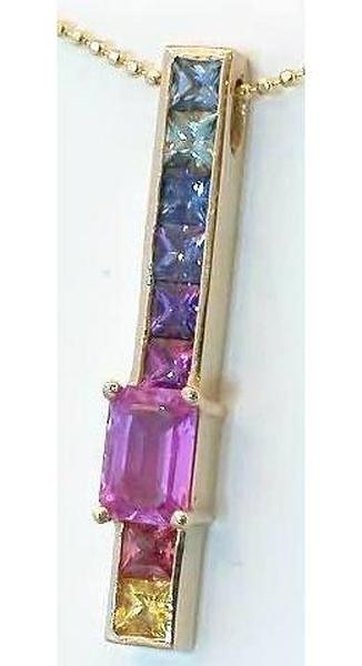 Multicolor Sapphire and Pink Sapphire Necklaces