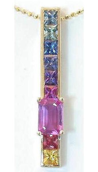 Princess cut natural pink sapphire ring in 14k yellow gold