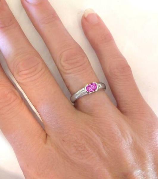 Oval Pink Sapphire Ring