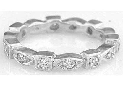 Natural sapphire eternity ring in 14k white gold