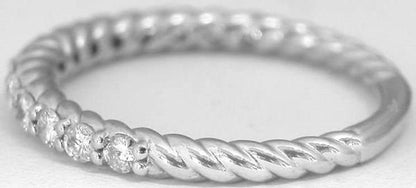 Diamond Engagement Band Rope Design