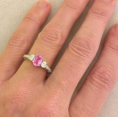 Pink Sapphire Engagement Ring