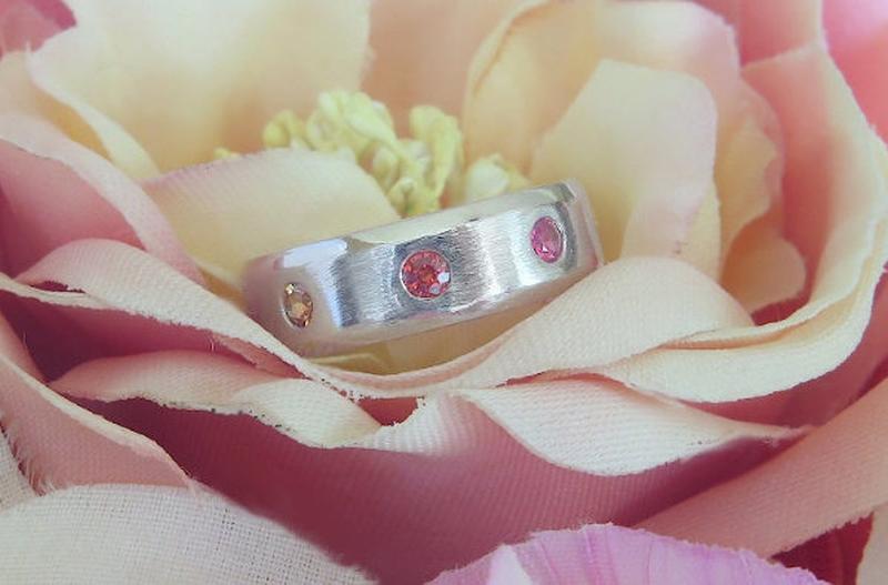 Natural Fancy Color Rainbow Sapphire Eternity Band Ring in  14k white gold for sale
