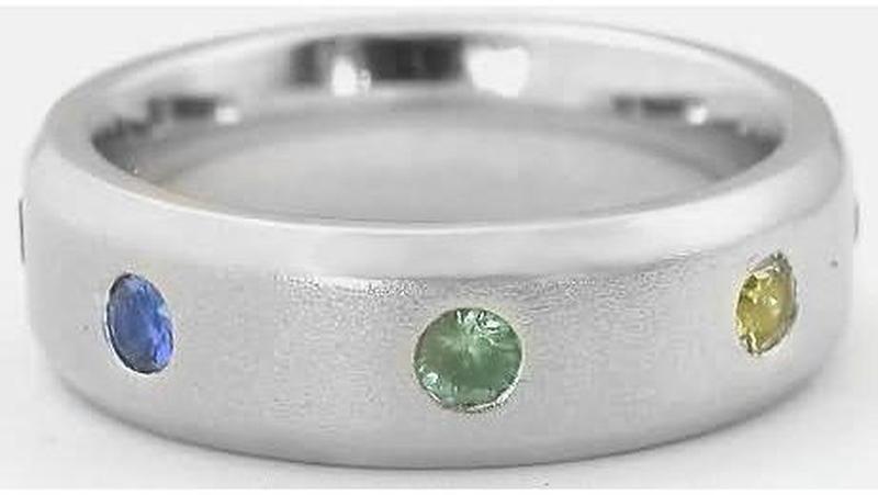 Men's Sapphire Wedding Band