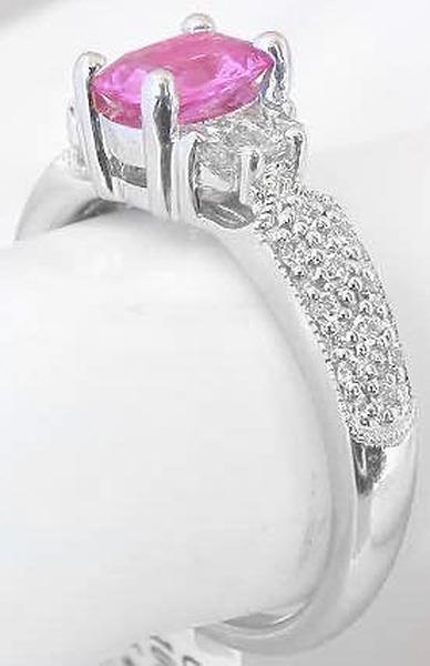 Pink Sapphire Diamond Ring