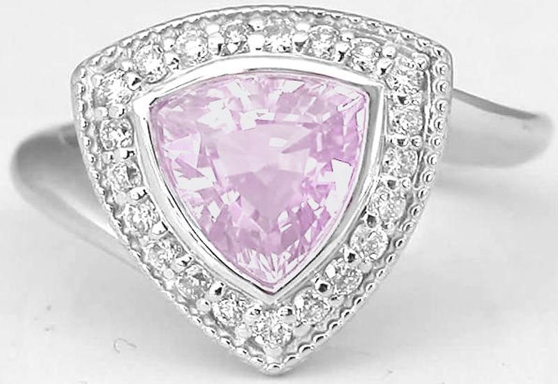 White Gold Pink Sapphire Diamond Rings