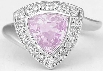 White Gold Pink Sapphire Diamond Rings