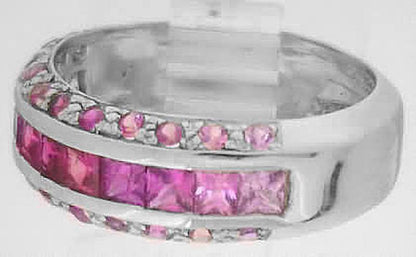 Princess Round Pink Sapphire Ring
