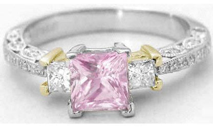 Platinum Pink Sapphire Engagement Ring