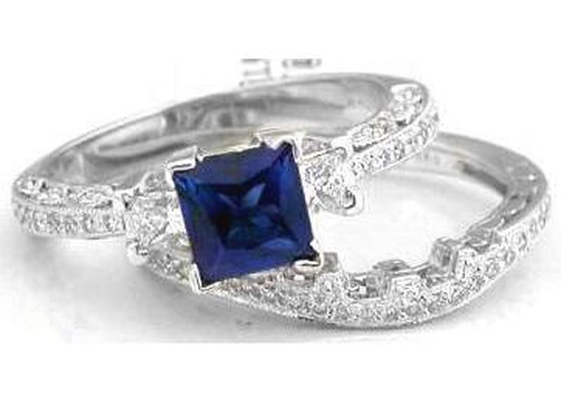 Antique Style Blue Sapphire Engagement Rings