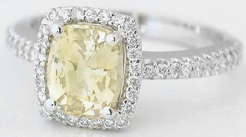Cushion Yellow Sapphire Ring