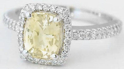 Cushion Yellow Sapphire Ring