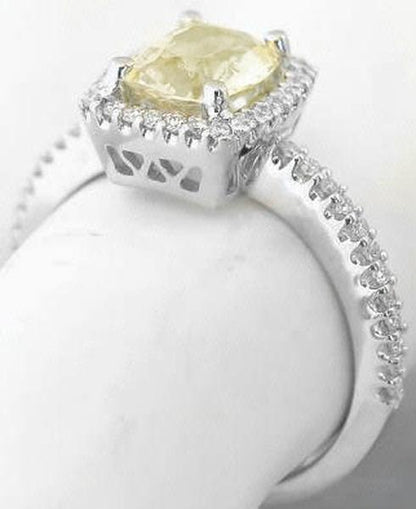 Yellow Sapphire and Diamond Ring