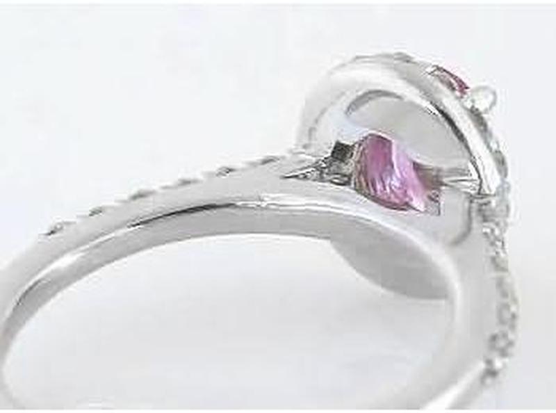Pink Sapphire and Diamond Engagement Ring