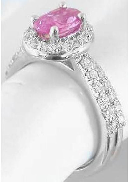 Pink Sapphire Engagement Set