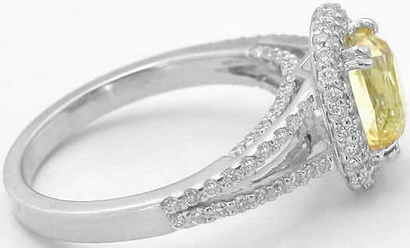 Yellow Sapphire Diamond Halo Rings