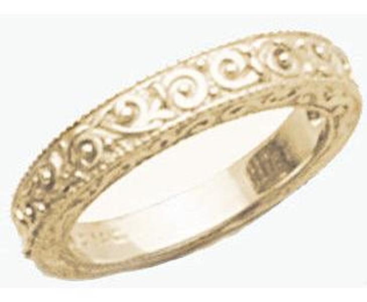 Ornate Engraved Band in 14k yellow gold for ring SSR-5706

