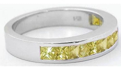 Channel Set Yellow Sapphire Band