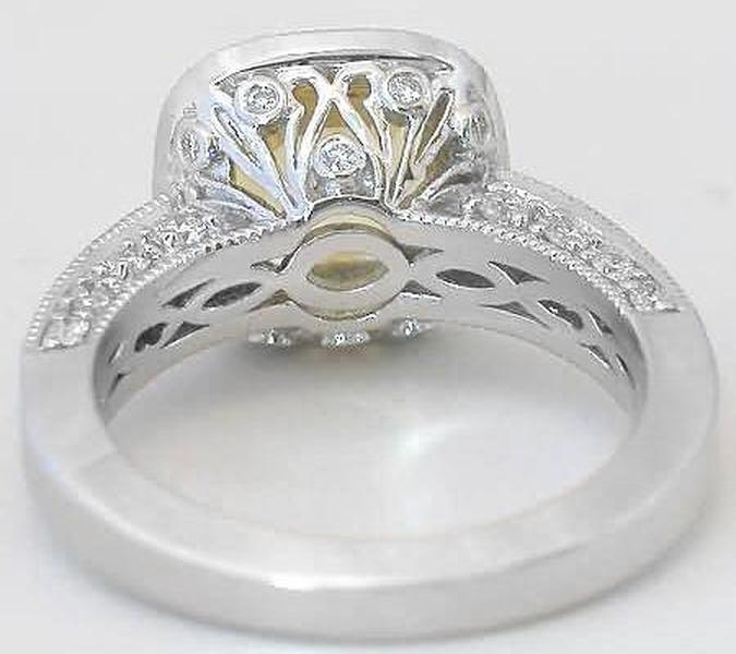 Filigree Gallery Detail in Unheated Ceylon Yellow Sapphire Ring in 14k white gold