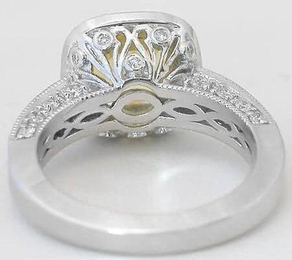 Filigree Gallery Detail in Unheated Ceylon Yellow Sapphire Ring in 14k white gold