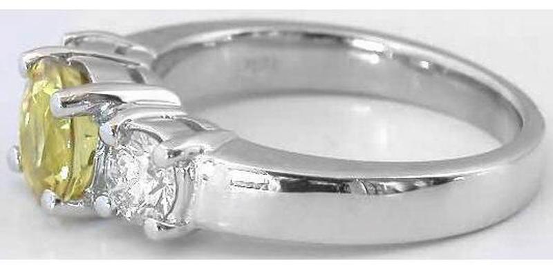 3 Stone Yellow Sapphire Rings